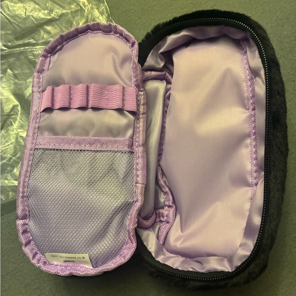 NWT Kawaii Sanrio Kuromi Plush Fuzzy Pencil Pouch